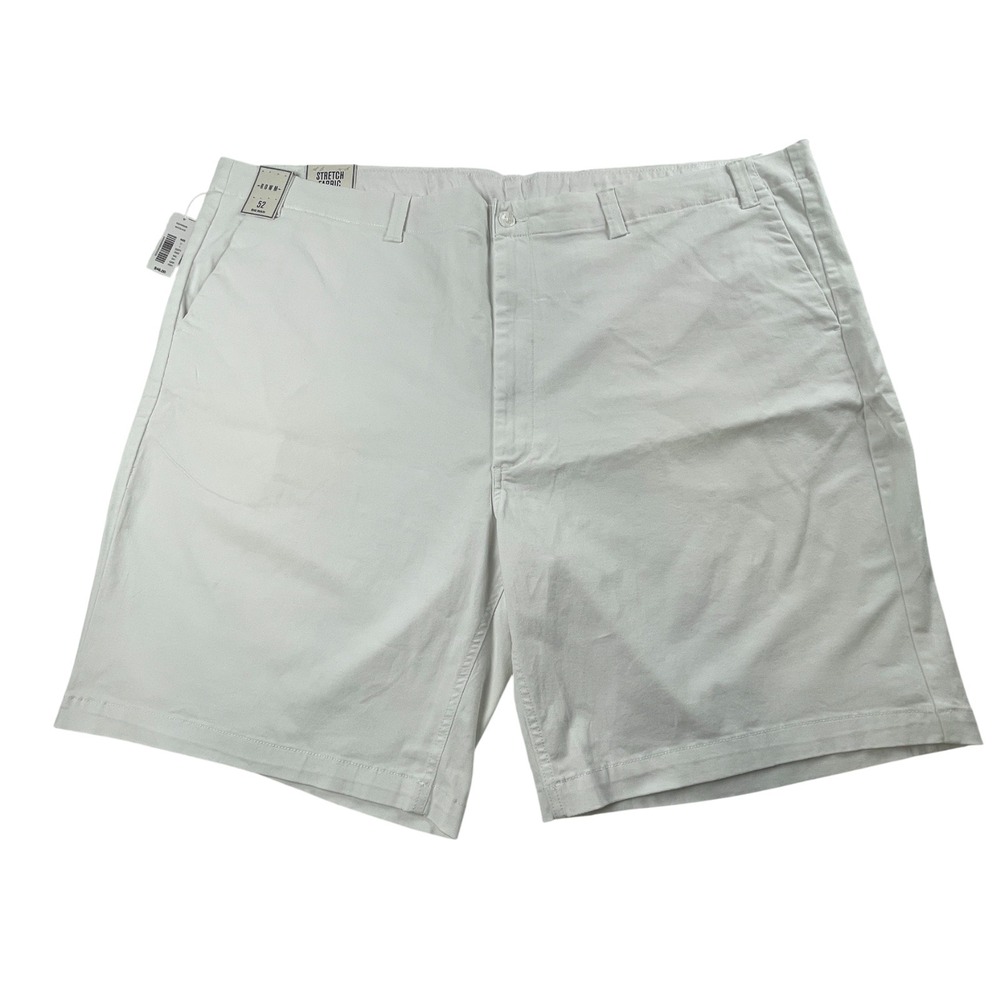 NWT Mens Size 52 ROWM‎ Stretch Fabric Flat Front Chino Dress Casual Shorts White